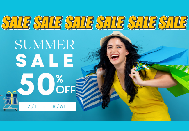 【7/1～8/31限定】春夏アイテム50％OFFセール開催中！