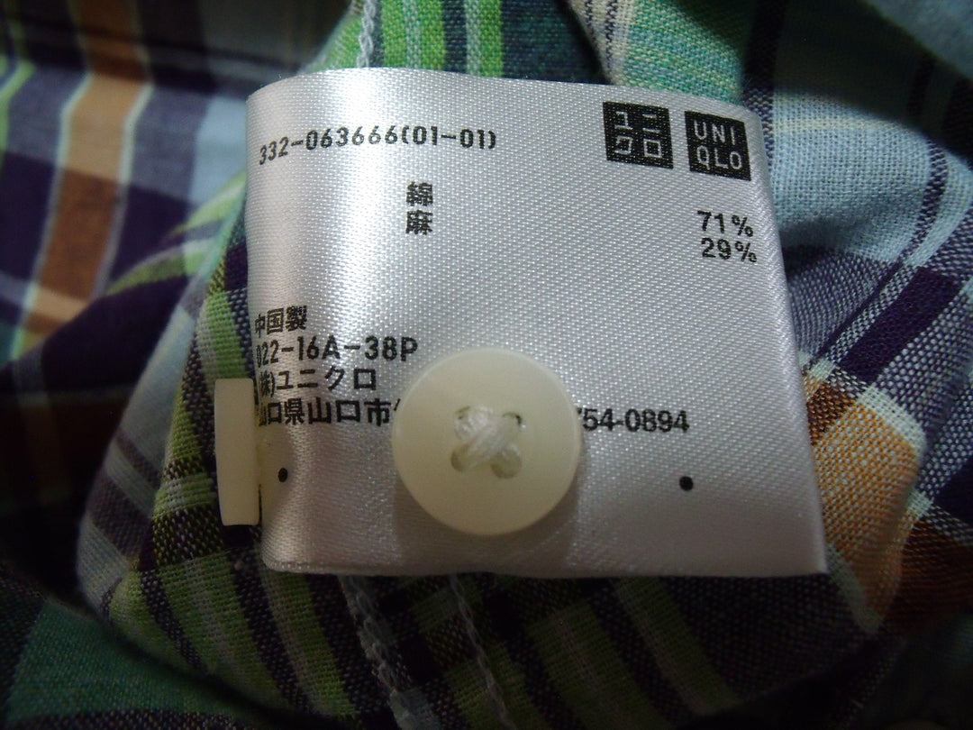 【激安古着】 LINEN BLEND UNIQLO　長袖シャツ　トップス