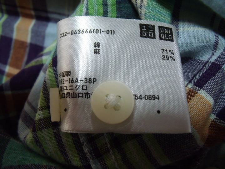 【激安古着】 LINEN BLEND UNIQLO　長袖シャツ　トップス